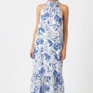 1. state Blue Floral Halter Maxi Dress wedding guest, summer, spring
